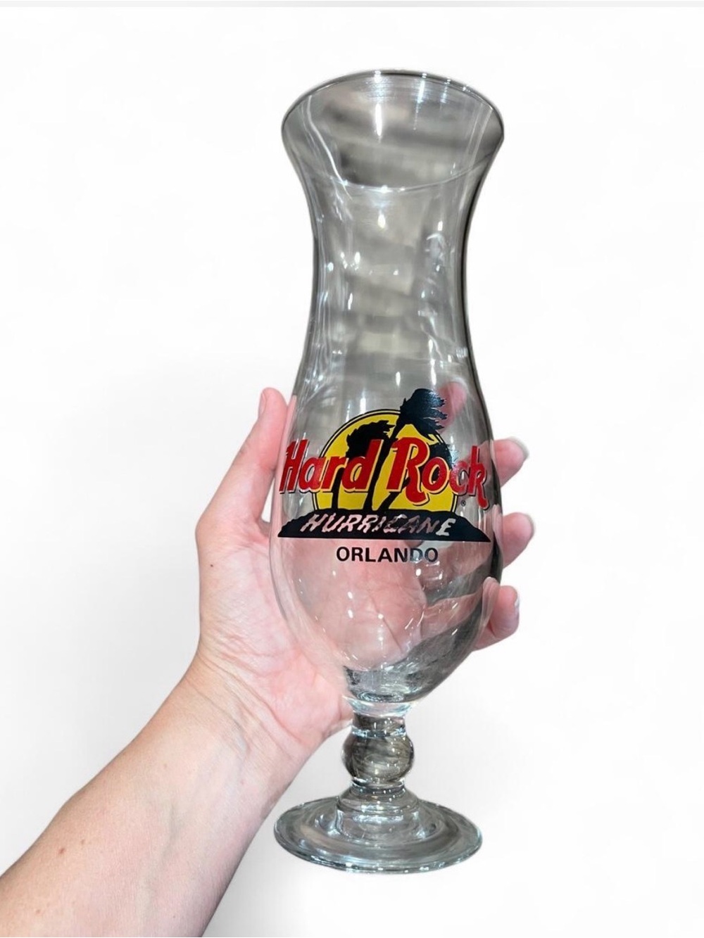 Lot of 3 Vintage Hard Rock Cafe Orlando Hurricane Glass - Clear